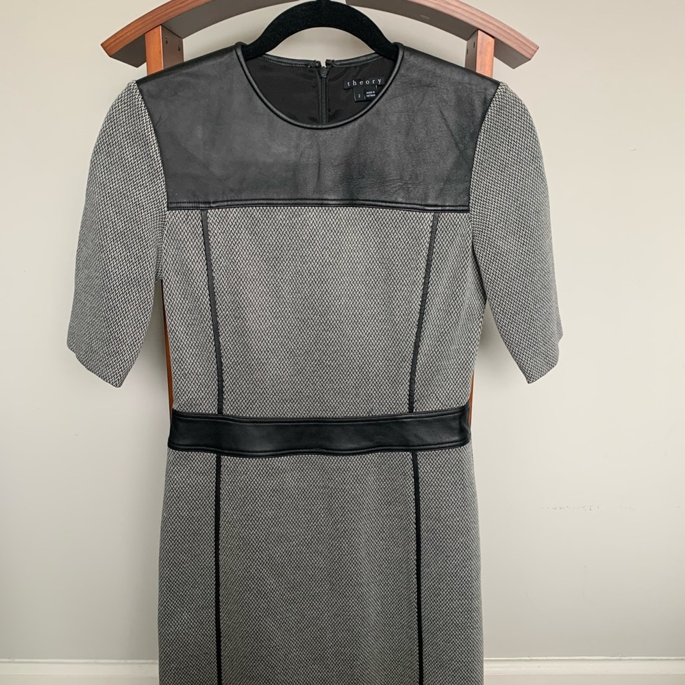 Theory - Women’s Professional Dress - Leather/Grey